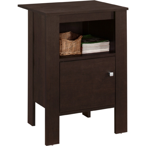Accent Table or Nightstand with Storage in Cappuccino